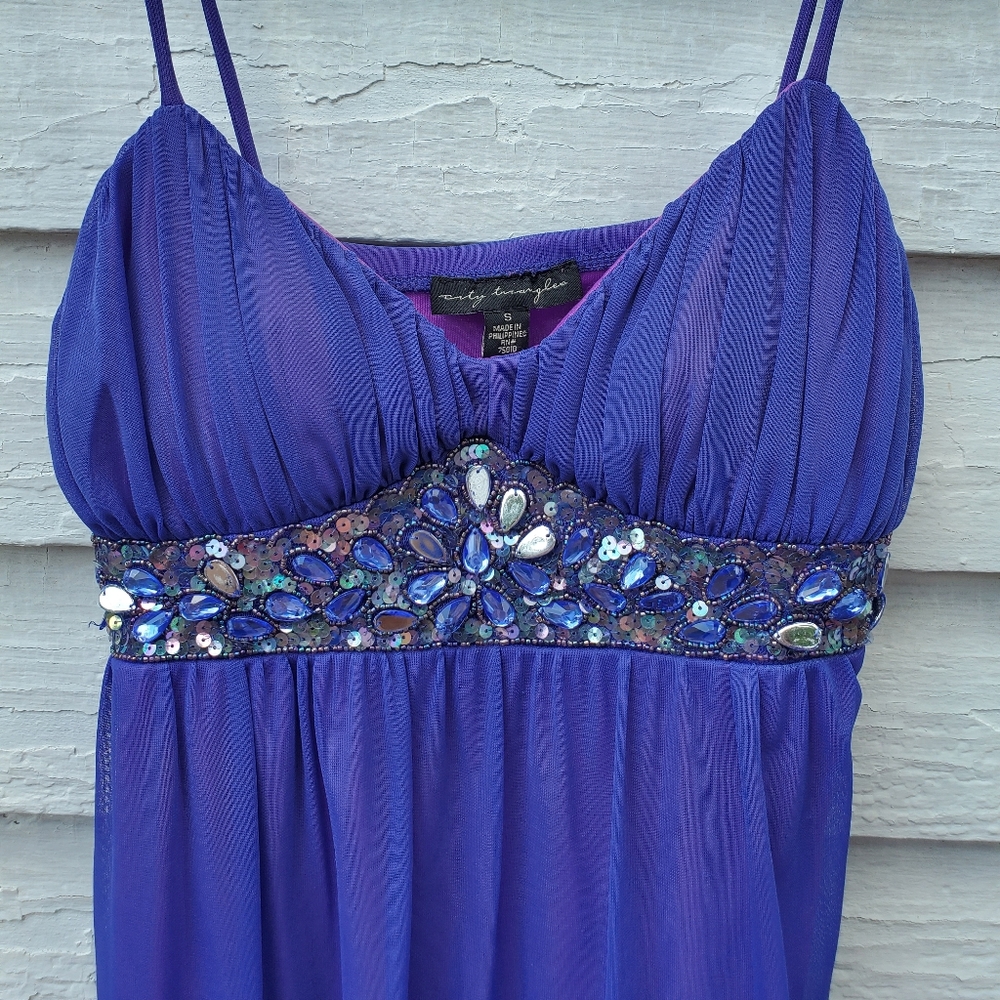 City Traingles Purple Formal Dress